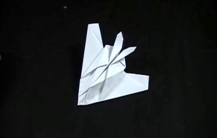 纸飞机折纸战机F117（纯折）