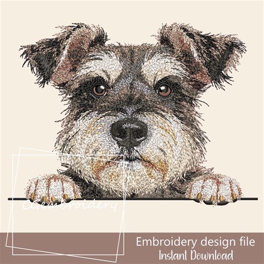 Schnauzer Dog Embroidery Design, Cute Schnauzer Embroidery File, Schnauzer Lover Machine Embroidery Gift, Pet Embroidery Pattern, Dog Breeds - Etsy