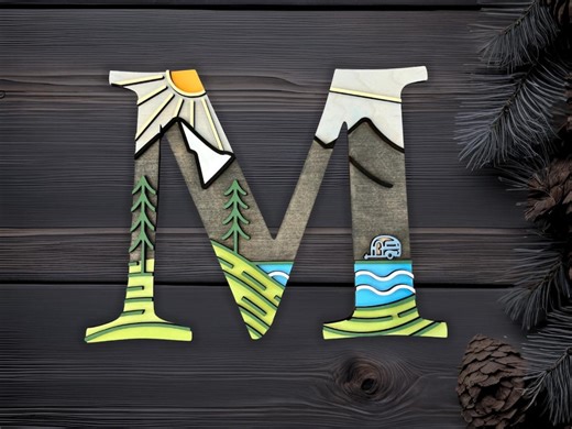 Monogram Camping RV Life 3D Wall Decor, Home Away From Home Decor, Camping Decor, Last Name Decor, Camper or Tent Mountain and Lake Design - Etsy