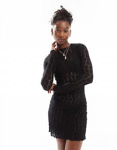 COLLUSION backless 70s black lace mini dress | ASOS