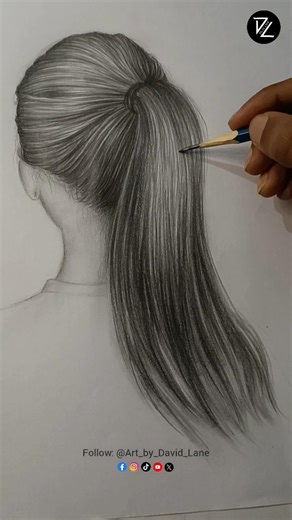 How to Draw Realistic Hair Step by Step ✏️ #howtodraw #hairdrawing #pencildrawing
