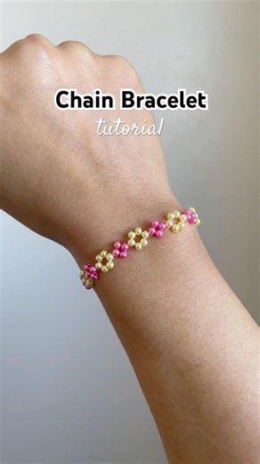 chain bracelet tutorial #beadedbracelet #tutorial #diy #preppy