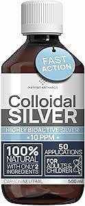 Colloidal Silver Liquid 8 fl oz 10 PPM - Bioactive Hydrosol Silver Water - Natural Immune Support Nano Sol Supplement Solution - Quality Ionic Minerals - Organic Structured Silver