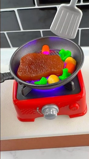 Mini Brands "Magic Cook Kitchen" Mini Stove that ACTUALLY WORKS Satisfying Video ASMR! 🔥🥩🥦