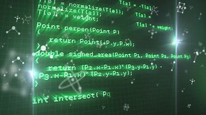 Programming code and mathematical formulas animation over green digital background | Premium Stock Video Footage