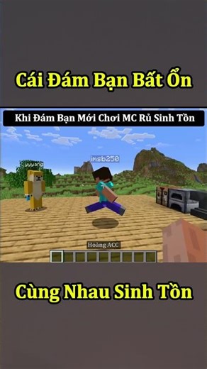 Khi Đám Bạn Bất Ổn Rủ Nhau Chơi Sinh Tồn Minecraft 🤣 #shorts