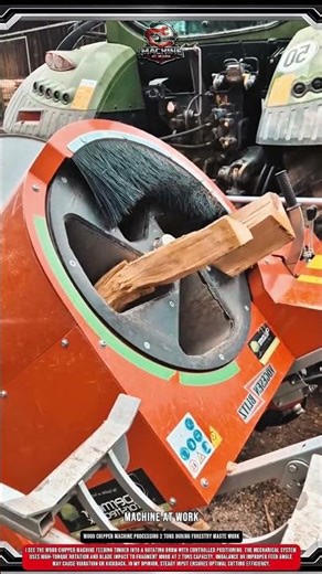 Wood Chipper Machine Processing 2 Tons During Forestry Waste Work