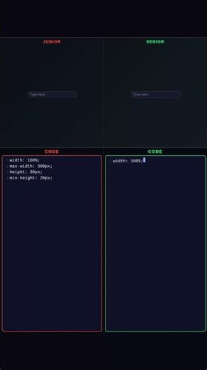 Junior vs Senior: Size Slim #webdevelopment #css #shorts #uidesign
