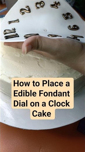 Easy Clock Cake Tutorial for Placing Dial | How to Place Fondant Dial on a Cake #cake #shorts
