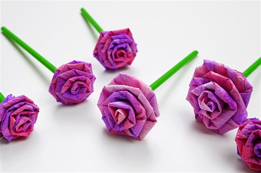 Paper Towel Rose - How to Fold a Paper Towel into a Rose