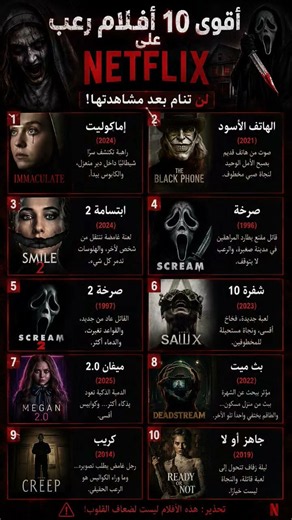 10 أفلام رعب على Netflix ستجعلك تخاف من النوم وحدك! 😱🩸 | أقوى أفلام الرعب#Netflix #Horror #Horror
