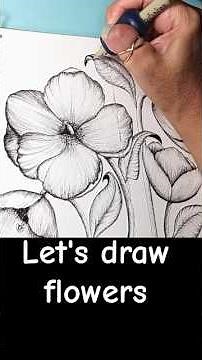 How to draw Poppy Flowers for beginners | #beginnerdrawing #art #beginnerarttips