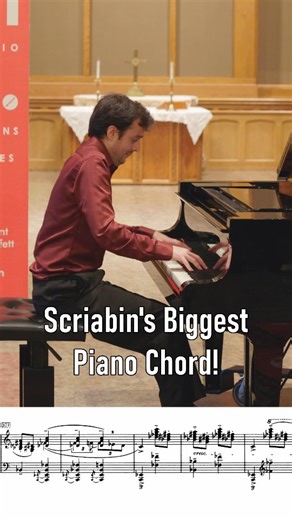 The big chord from Scriabin's 7th piano sonata. Fun fact: This chord is actually made from 5 of the 6 notes of Scriabin's "Mystic" chord. #scriabin #piano | ryan.mcgaughey.music