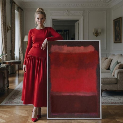 Mark Rothko Style Red Canvas Print, Modern Living Room Art - Etsy Australia