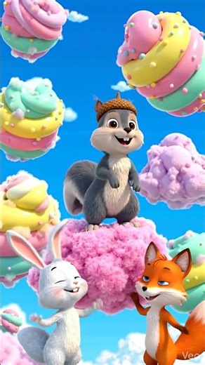 Squirrel Cloud BOING! ☁️ Fluffy Trampoline Fun #Shorts
