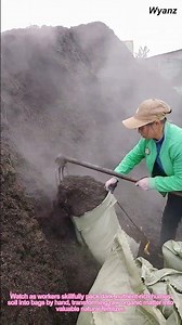 Satisfying Humus Soil Packing Process: Hand-Filling Natural Fertilizer into Bags 🌱