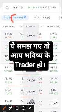 how to read nifty option chain | oi strategy in option trading #optionstrading #optionstrade #nifty