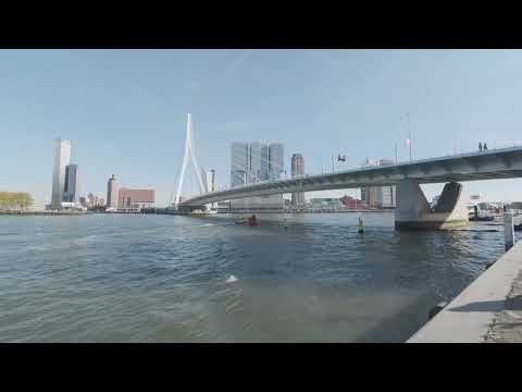 Rotterdam Erasmusburg Bridge Dodrecht Waterbus day&night movie dji osmo 6 Holland march