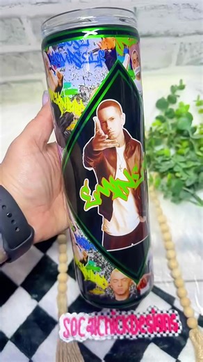 Eminem Recent Custom 🖤 Vinyl & Decal: @Danielle Spencer Use code 🌟SOCALCHICK10🌟 to save on the DSE site #Eminem #Tumbler #CustomGift