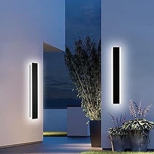 2 Pack Outdoor LED Wall Lights, 32 inch Modern Exterior Lighting Fixtures LED Linear Outdoor Wall Sconces Lighting for Porch Patio Garage Door Garden Yard Indoor Yard, House