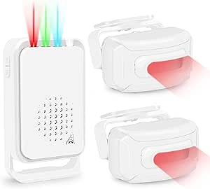 GreenCycle Driveway Alarms Wireless Outside Weatherproof,Motion Sensor Detector,Driveway Sensor Alert System IP64Waterproof Motion Sensor for Garage Home Office Mall Indoor Outdoor Uses,1Alarm2Sensors