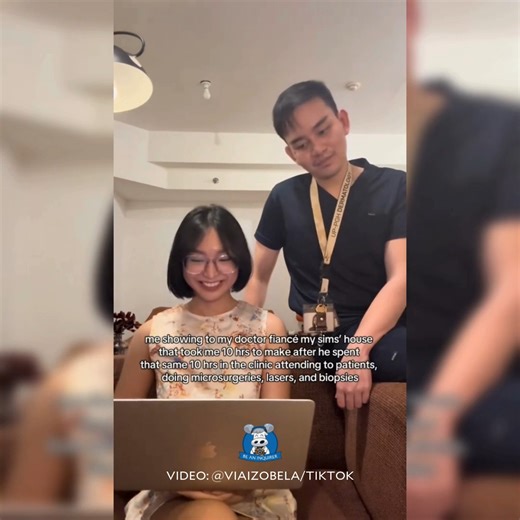 10-HOUR SHIFT 💪🥰 WATCH: A social media user from Manila showed her fiancé the house she spent 10 hours building in the simulation game, "The Sims 4," while waiting for him to return from work. Uploader Via Izobela shared with the Inquirer that her fiancé, a dermatologist, is delighted and highly supportive of her gaming hobby. Meanwhile, netizens loved Izobela's video and left positive comments on the post. "[Professional Sims] player, what a catch," a commenter teased. "[T]his is the life I w