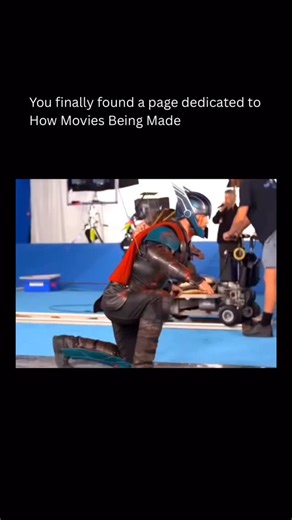 How Movies Being Made on Instagram: "Thor crashes into the gladiator arena, hammerless but defiant, sending dust across the floor as the crowd erupts. The moment feels raw and powerful, setting the tone for his confrontation. On screen it looks effortless, yet every movement was carefully designed to sell weight, impact, and godlike strength visually cinematically. Behind the scenes, this landing used wire rigs, stunt coordination, and partial sets, not pure CGI. The actor was supported and guid
