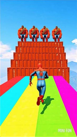 GTA 5 Epic Water Ragdolls Spiderman vs RED HULK Jumps/Fails Ep.482 #shorts