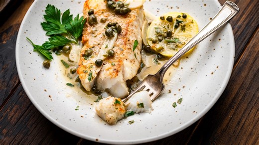 Today we are making a super simple weeknight Cod Piccata. It's loaded with great flavor from lemon and capers - it's light and perfect for summer! Recipe below⬇ and printable recipe on the blog. ⭐ Ingredients 1.5 pounds cod 3 tablespoons capers rinsed 2 large lemons 8 slices and rest cut into wedges 3 tablespoons Italian flat-leaf parsley minced 4 cloves garlic sliced 3/4 cup flour will not need all of it 1 cup low-sodium chicken stock 3 ounces dry white wine 5 tablespoons butter unsalted, cubed