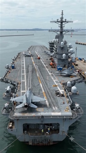 The Beast of the Seas: USS Gerald R. Ford Dominates 🌊 #warship #power