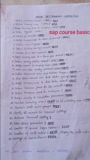 sap basic T codes|basic settings for finacials |for students course english #subscribe