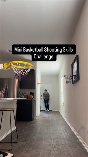 Pat Puente on Instagram: "Mini Basketball Shooting Skills Challenge Rules: Make 1 basket in each hoop in 10 seconds or less. Layups/dunks do not count #basketball #ballislife #bball #sports #swish #swoosh #buckets #hoop #minihoops #splash #skillschallenge #reels #fyp"