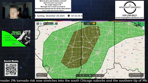Live update NOW: The SPC has increased the tornado threat to 5% along the IL/IN border ��. This signals a locally higher chance of tornadoes from low-topped supercells developing between 2–9 PM. A broader 2% tornado risk now stretches into the south Chicago suburbs and the southern tip of Michigan. I’ll be out live streaming these storms as they fire—stay weather-aware, have alerts on, and be ready to take shelter fast. �� #TornadoRisk #SPC #ILwx #INwx #ChicagoWeather #MIwx #SevereWeather #Storm
