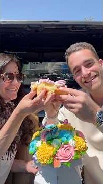 Trying the viral cupcake bouquet with a special guest #mothersday #walmart #flowers #cupcake