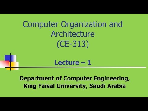 شرح معمارية وتنظيم الحاسب Computer Organization & Architecture Lecture 1 (DLD Concepts Review)