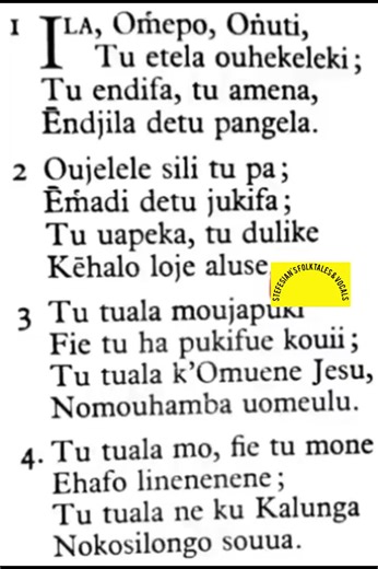 Anglican hymn 99 Ila Omhepo onghuti, tu etela ouhekeleki