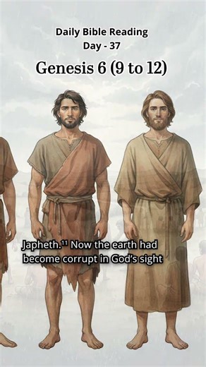 Day 37 of Daily Bible Reading 📖 Genesis 6 :9–12 ✝️Noah Walked Faithfully with God #bible #bibleverse