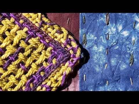 Kantha stitching and check patterned pin weaving! Monday Making 19.01.2025