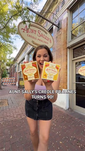 Carla Pesono | New Orleans Food Personality on Instagram: "🎂Aunt Sally’s Creole Pralines TURNS 90! 🎉 New Orleans most famous praline started in 1935. 🚨Get 15% OFF Online Orders Code: CARLA 🎁To celebrate their 90th Birthday, customers who spend $90, or more, receive the special commemorative tote! ⭐️ 2 Locations to Shop at: @bestpralines 📍810 Decatur st. 📍750 St. Charles Ave. New Orleans, LA Which praline is your favorite? #neworleans #praline #auntsallyspralines #bestpralines #frenchquarte