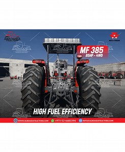 MF 385 4WD by AgroAsia Tractors Engine Power: 85 HP for robust performance 4-Wheel Drive: Enhanced traction and stability on all terrains Fuel Efficiency: Engine optimized for long hours of operation Ergonomic Design: Comfort-focused controls to reduce operator fatigue Versatile Usage: Perfect for plowing, hauling, and other heavy-duty tasks Durability: Built with high-quality materials for long-lasting use Take advantage of AgroAsia Tractors' Special Discounted Price on the MF 385 4WD and upgra
