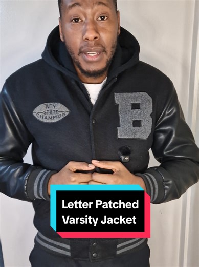 5'9 (80kg), Unisex Letter Patched Varsity Jacket, Medium (UK38) #drip #swag #fashion
