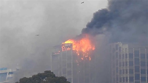 Buildings set alight during social media protests in Nepal