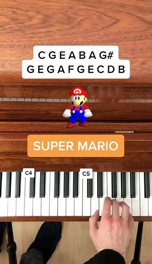 Super Mario Bros Theme (EASY Piano Tutorial with Letter Notes) #Shorts
