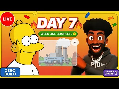 Fortnite Day 7 Springfield Map LIVE! Zero Build Ranked + Viewer Games