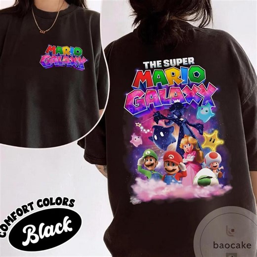 Super Mario Galaxy Movie T-shirt, , Peach Yoshi Oswer Luigi Tee , Mario Since 85 for Gamer, Universal Studios Super Mario Tee - Etsy