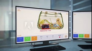 Modern Scanner Sensor Machine Alarms Security Of Bomb In Passengers Baggage. Scanner Machine For Visual Detection Of Illegal Objects. Terrorist Alarm. Customs Inspection Scanner Machine Sets Off Alarm