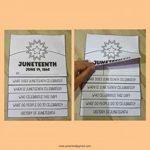 Juneteenth Craft Flip Book Writing Prompts Activities Template Flag Coloring