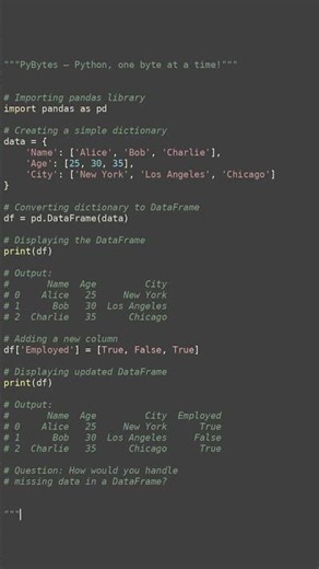 dataframe creation basics #python #showcase