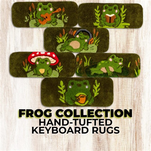 Hand-tufted Keyboard Rug, Frog Collection, Wrist Rest & Desk Decor, Choose Your Design - Etsy