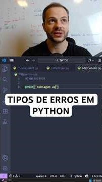 TIPOS DE ERROS EM PYTHON - EXPLICATIVO
